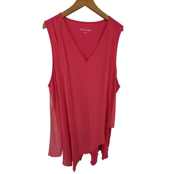 NWT Soft Surroundings Sleeveless Lipstick Pink Amalfi Dress Size 3X Summer Beach - Picture 2 of 7